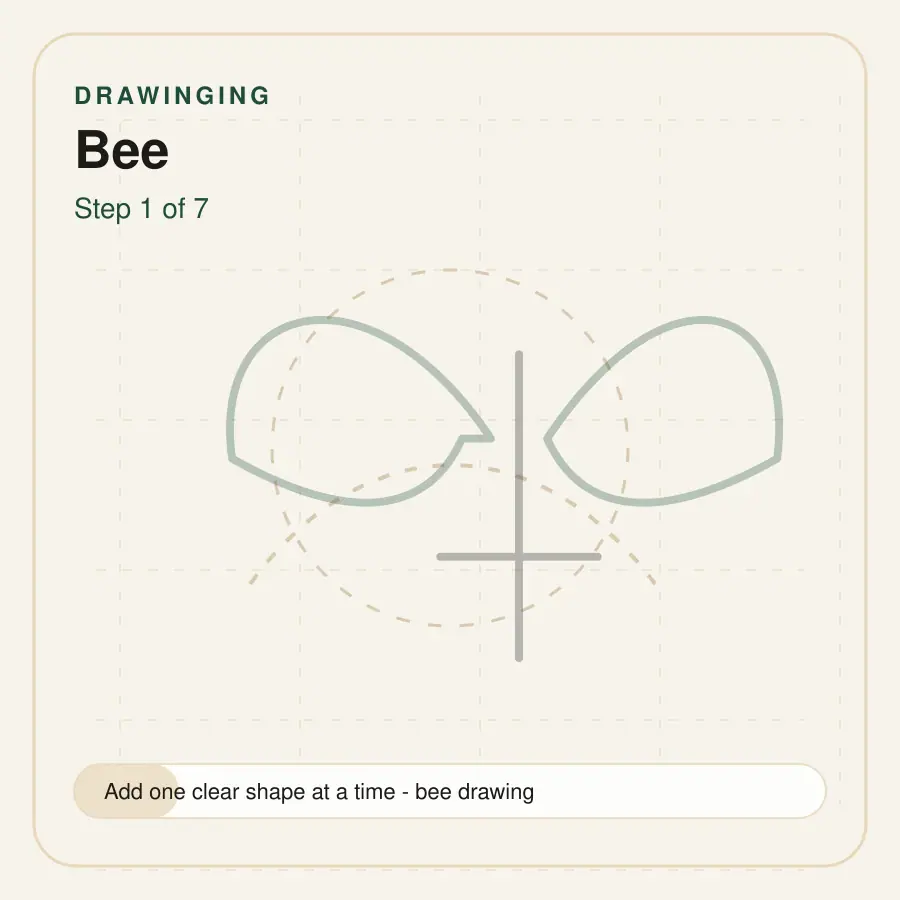 bee drawing step 1