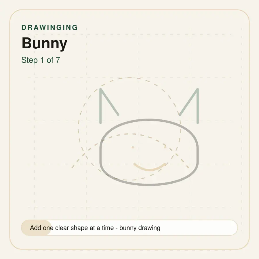 bunny drawing step 1