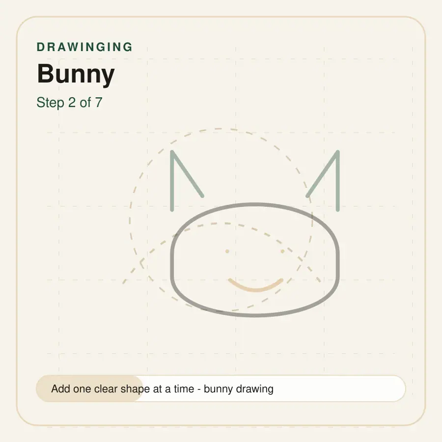 bunny drawing step 2
