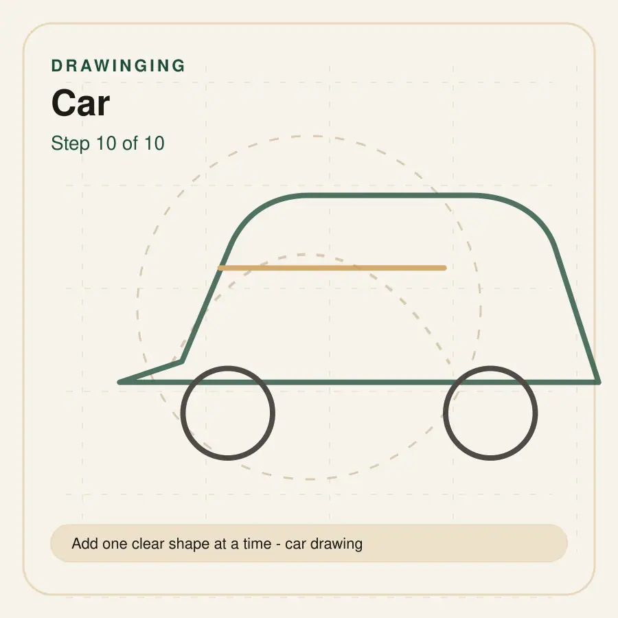 car drawing step 10
