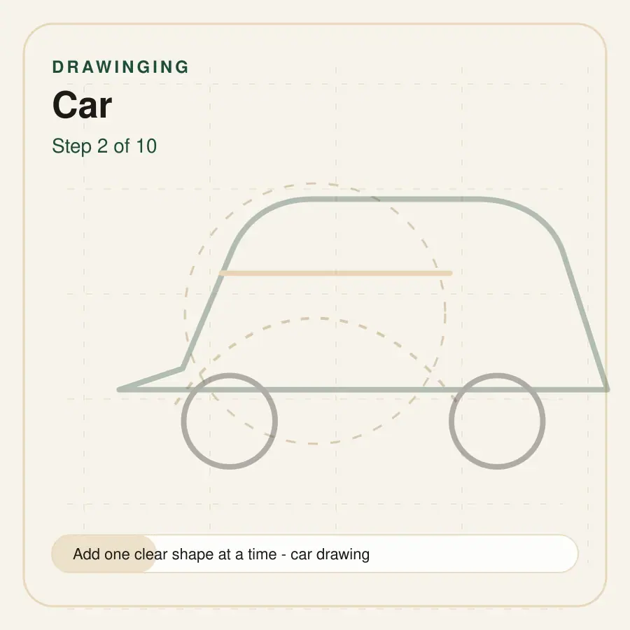 car drawing step 2