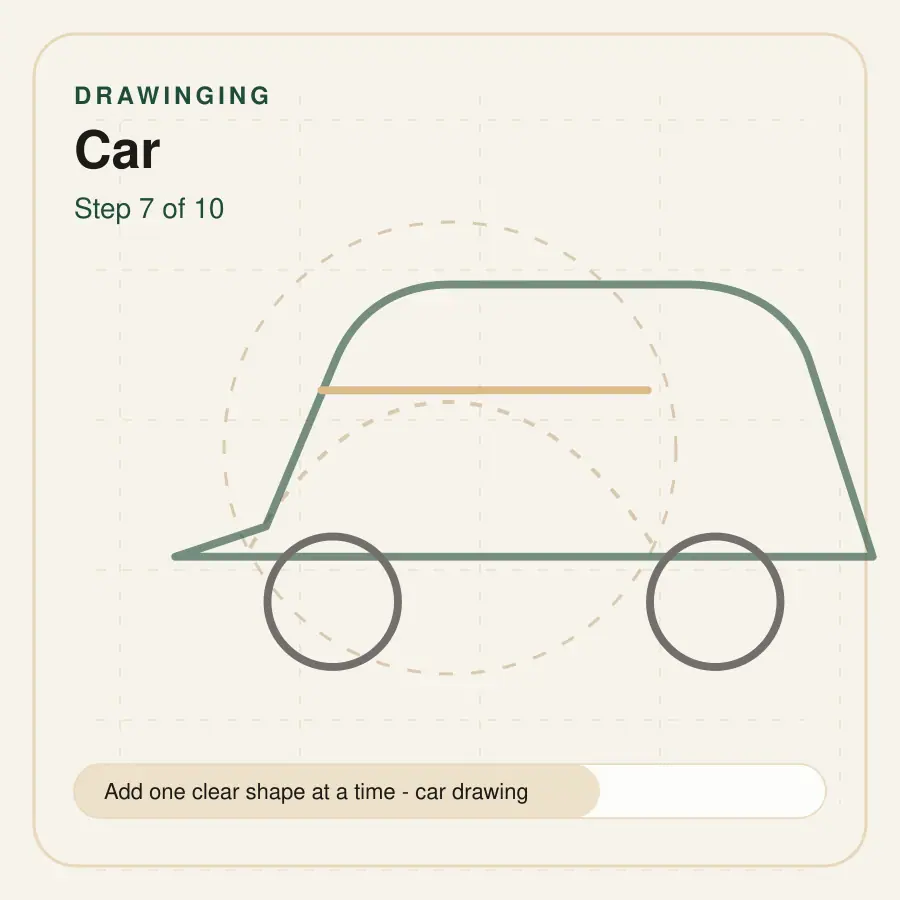 car drawing step 7