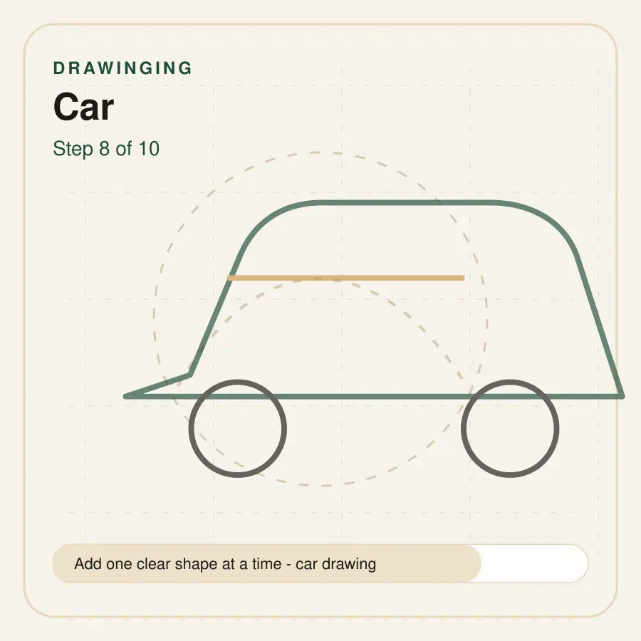 car drawing step 8