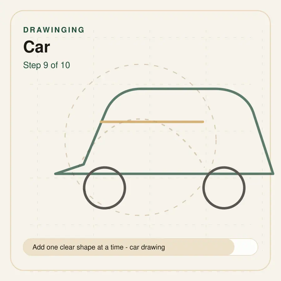 car drawing step 9