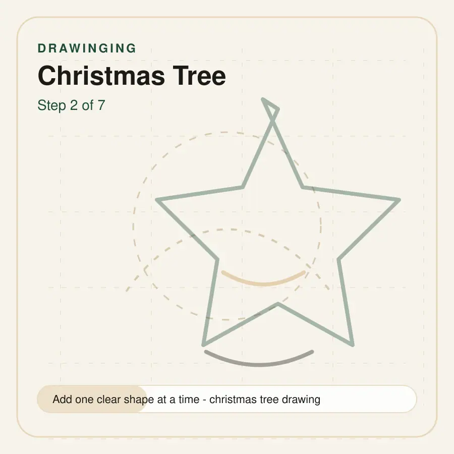 christmas tree drawing step 2