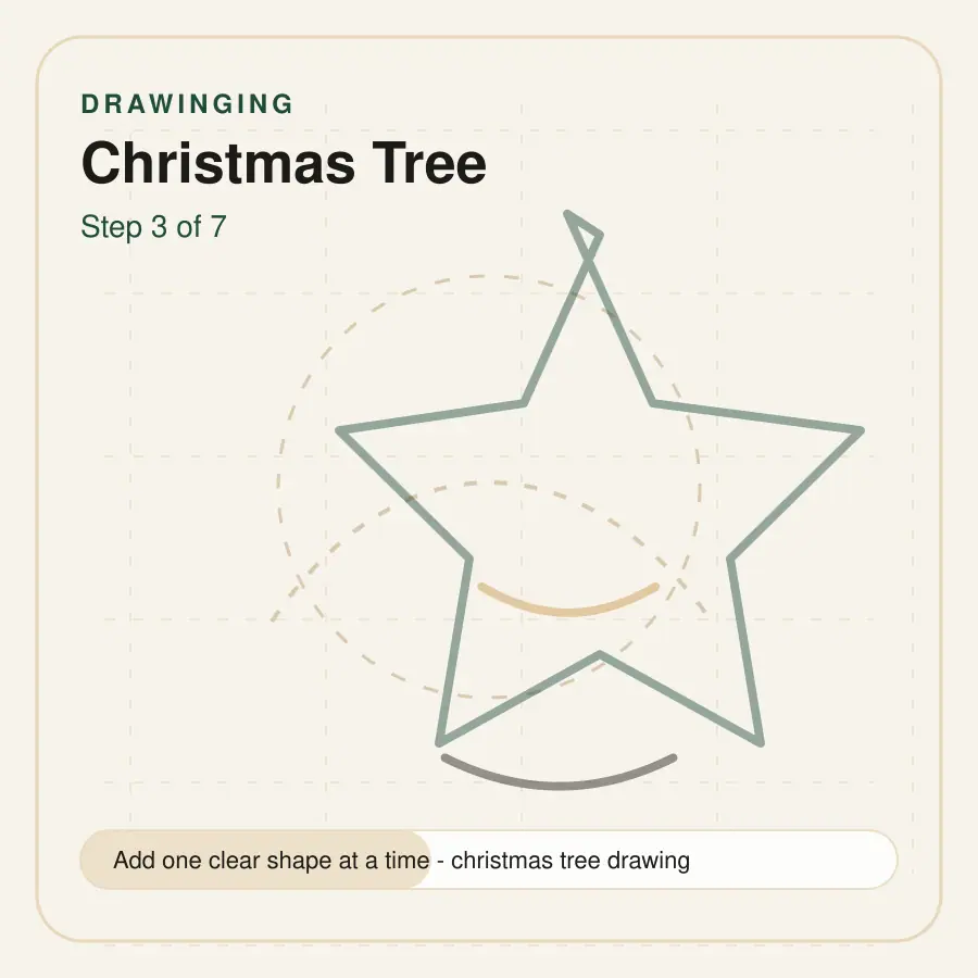 christmas tree drawing step 3