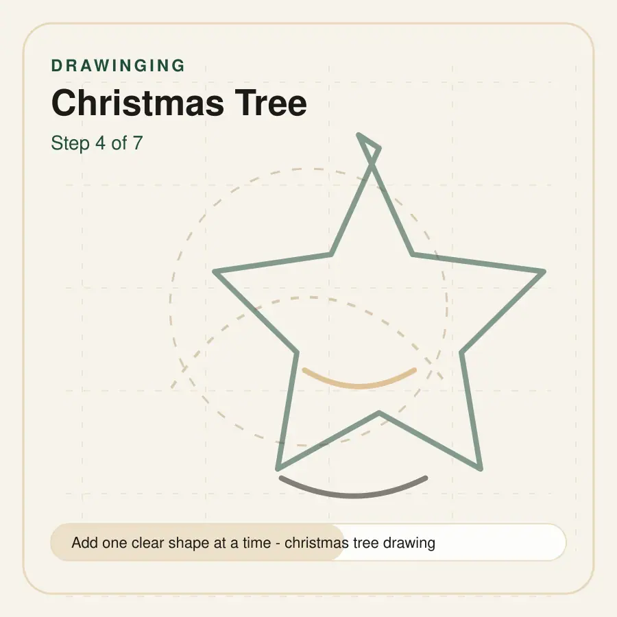 christmas tree drawing step 4
