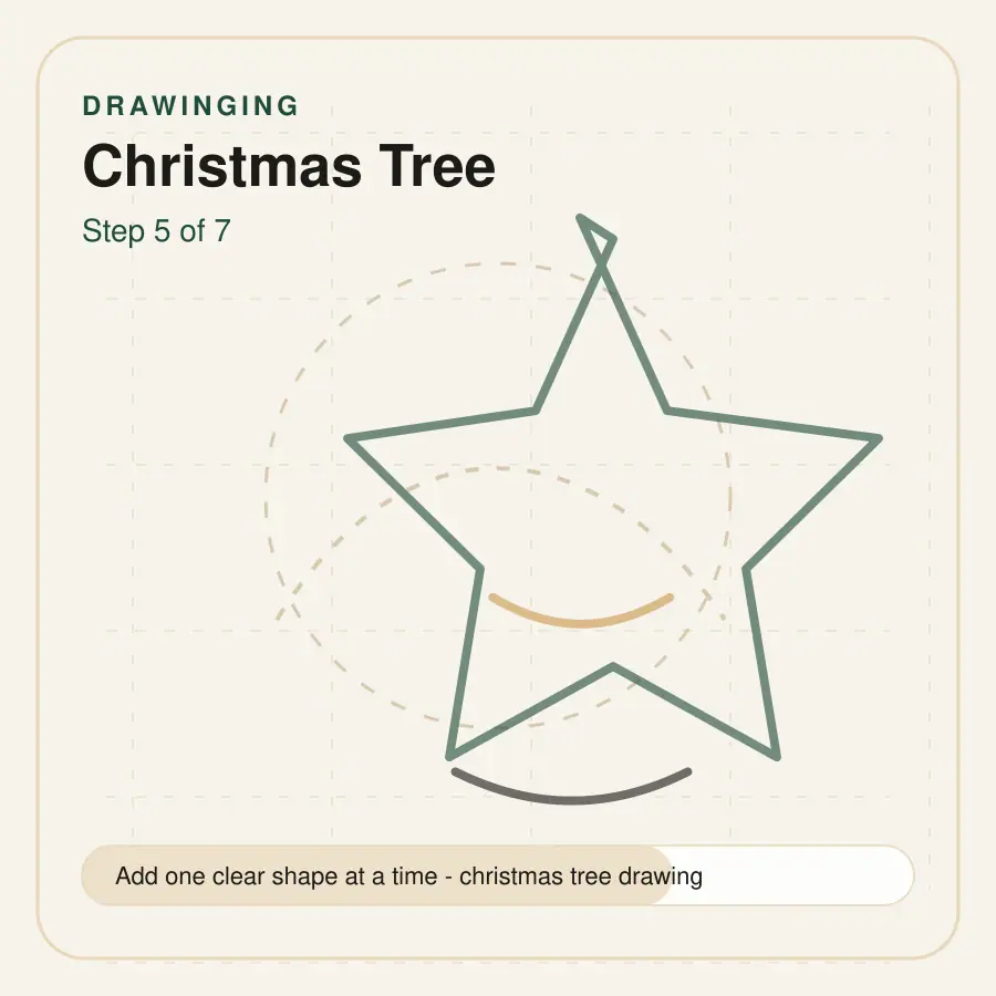 christmas tree drawing step 5