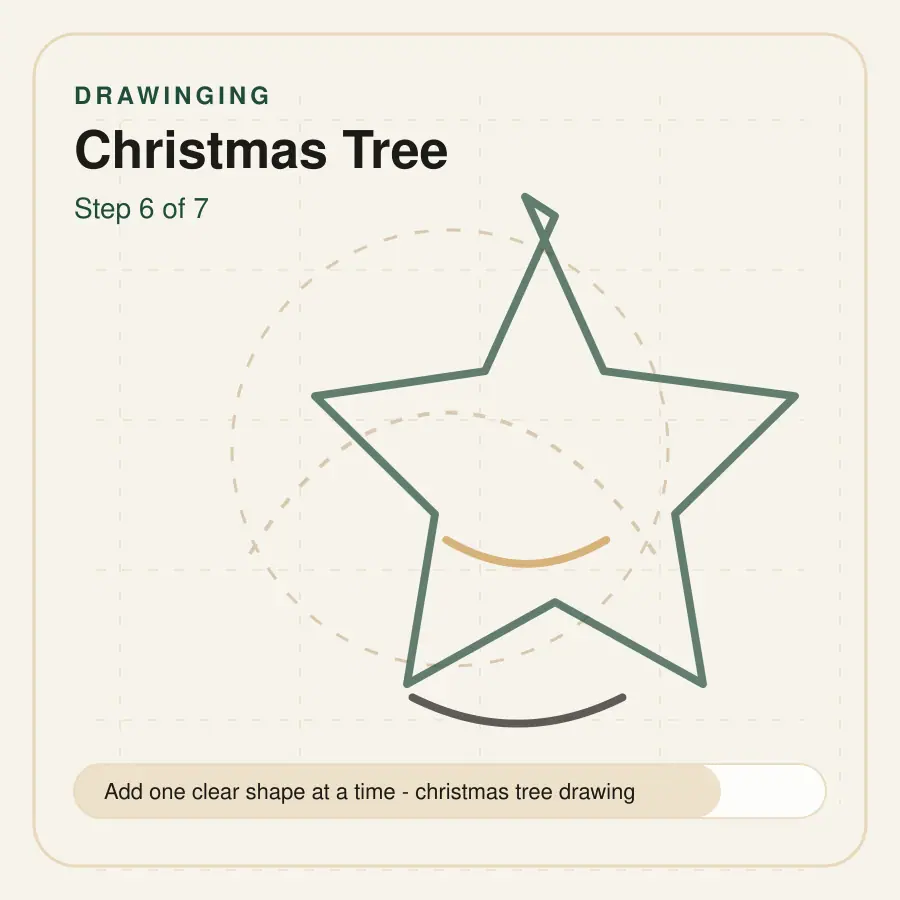 christmas tree drawing step 6