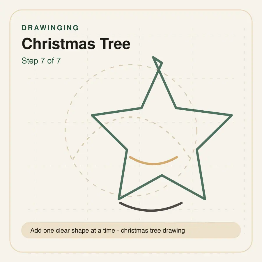 christmas tree drawing step 7