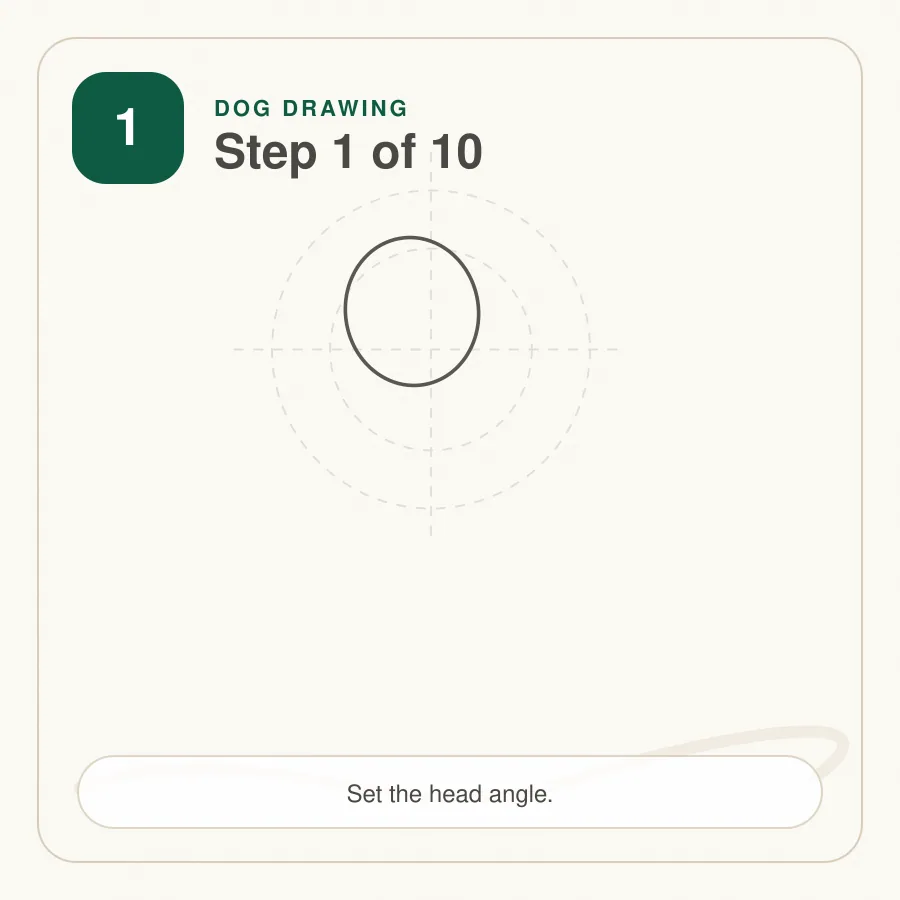 dog drawing step 1