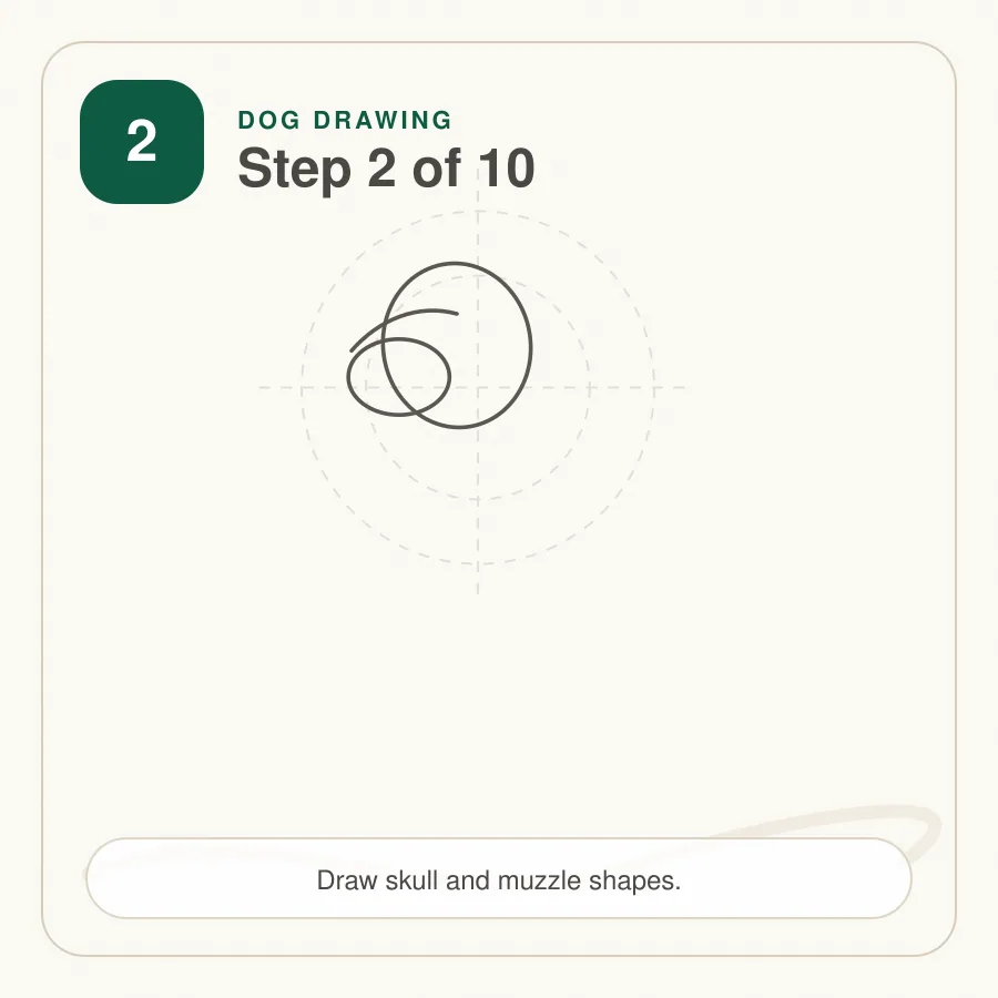 dog drawing step 2