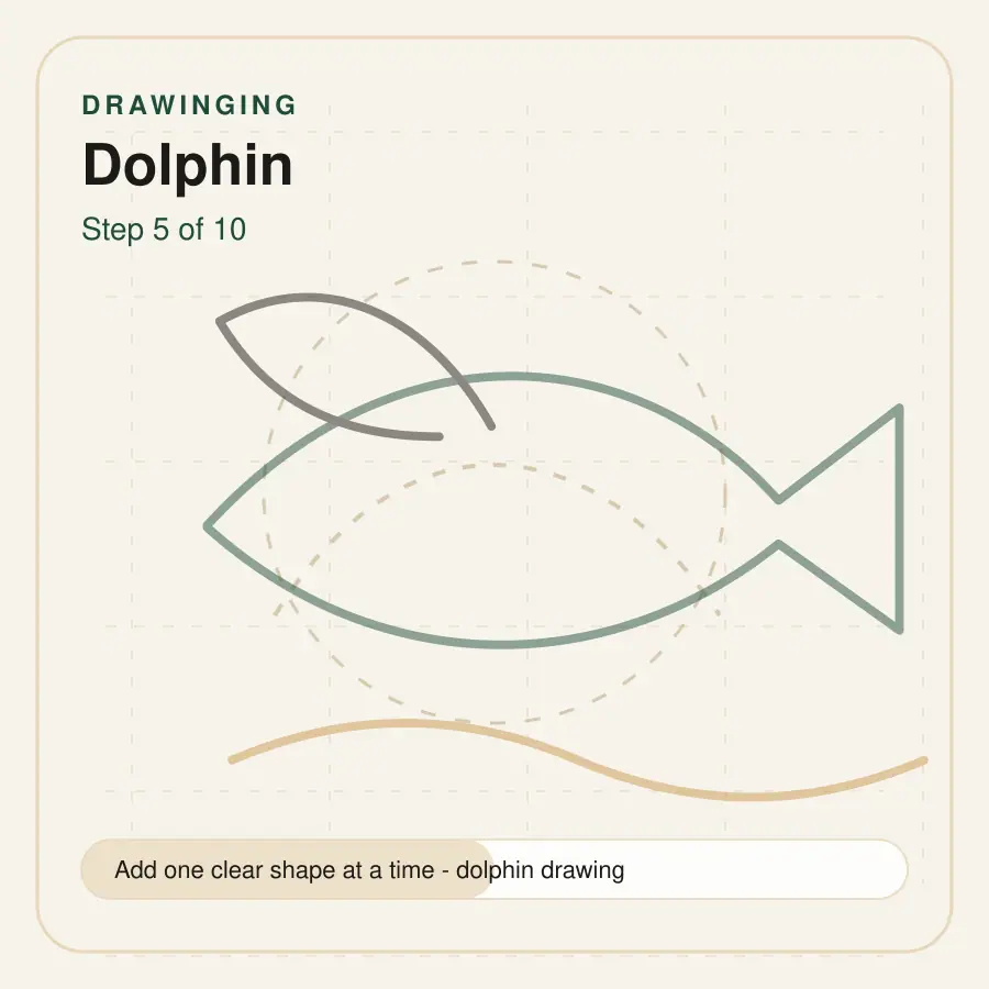 dolphin drawing step 5