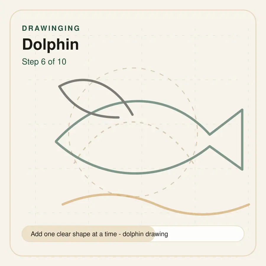 dolphin drawing step 6
