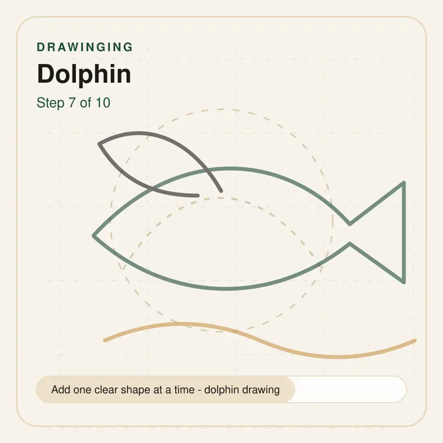 dolphin drawing step 7