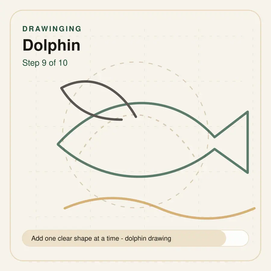dolphin drawing step 9