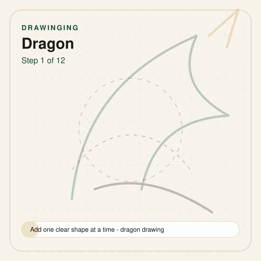 dragon drawing step 1