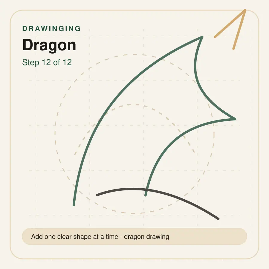 dragon drawing step 12