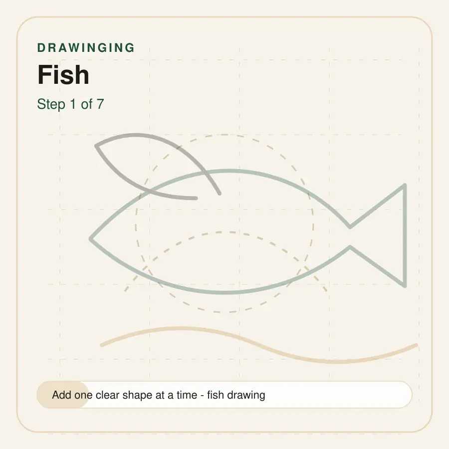 fish drawing step 1
