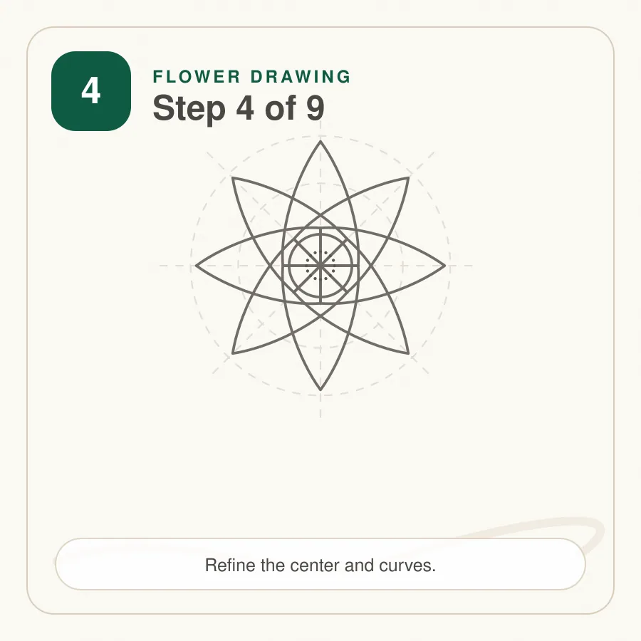 flower drawing step 4 flower drawing step 4 refined petals