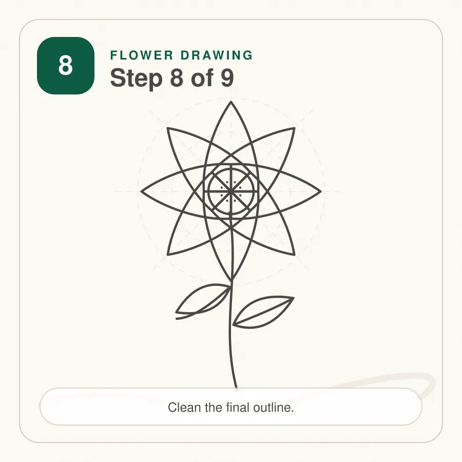 flower drawing step 8 flower drawing step 8 clean outline
