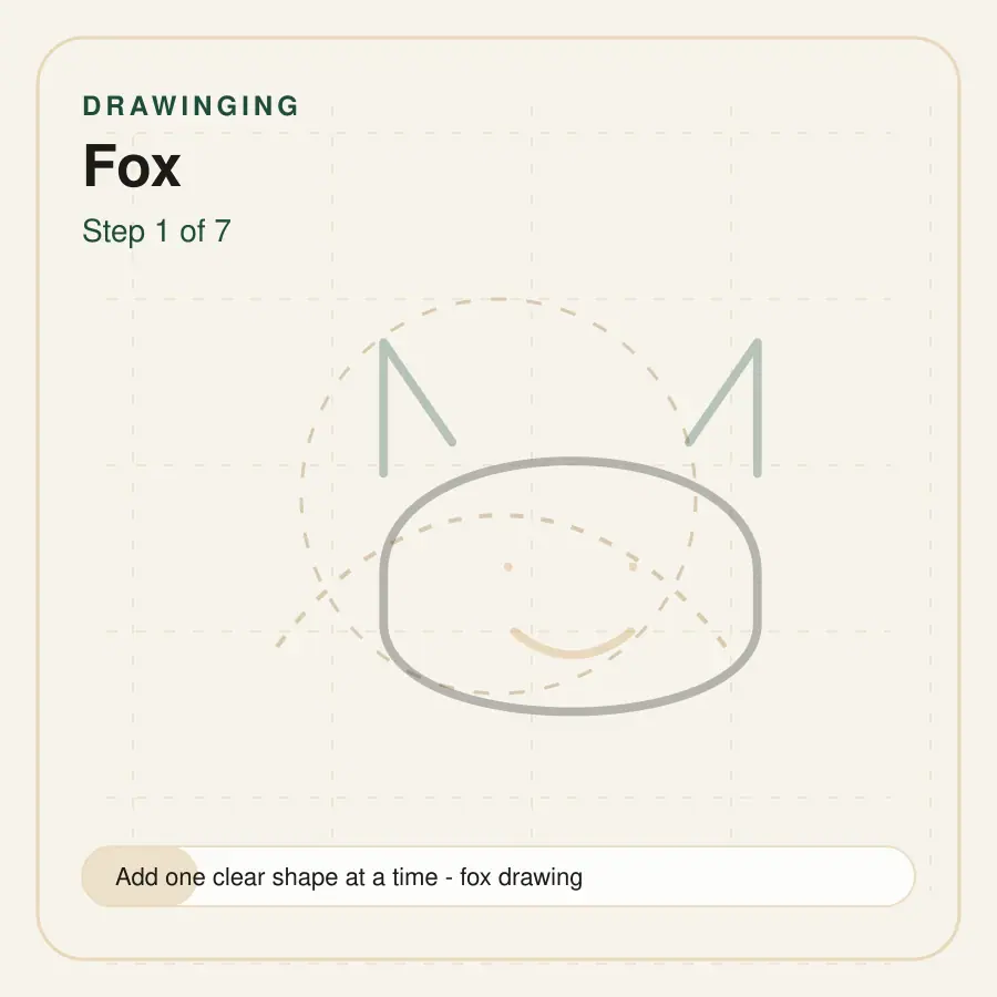 fox drawing step 1