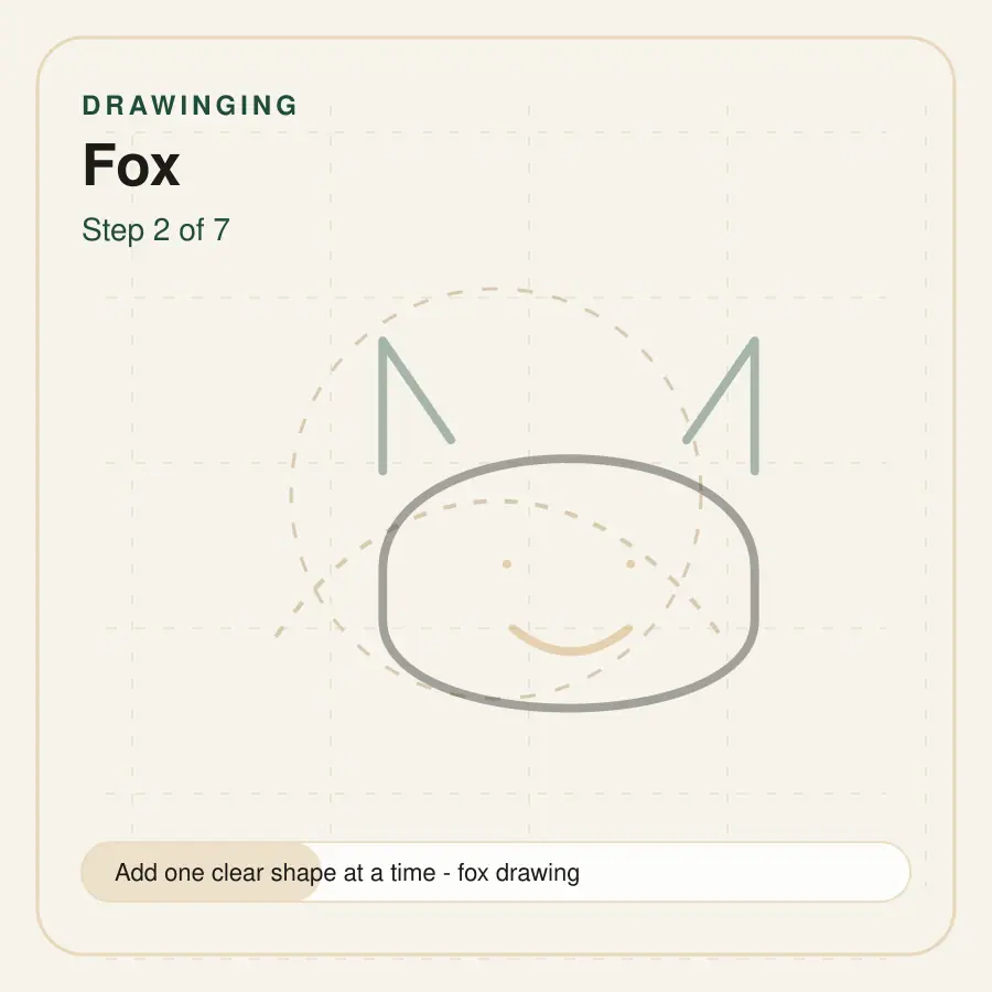 fox drawing step 2