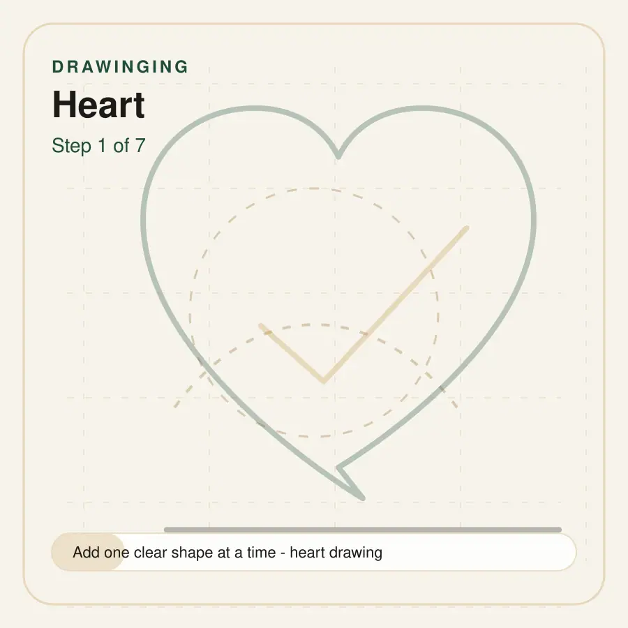 heart drawing step 1