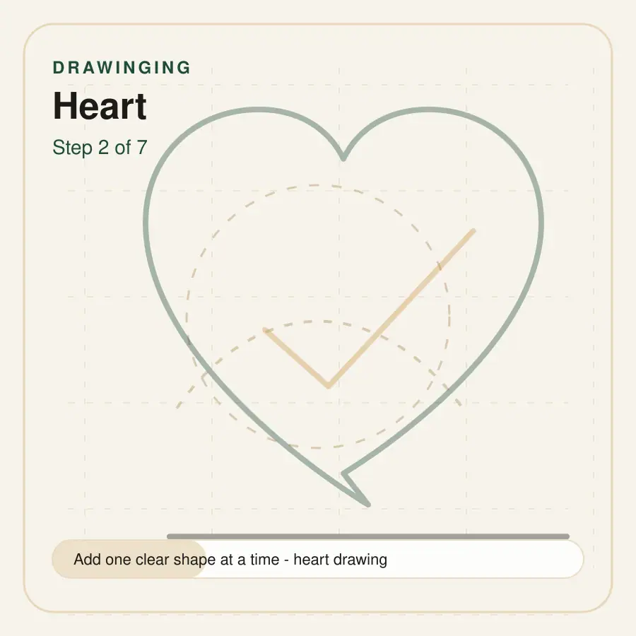 heart drawing step 2