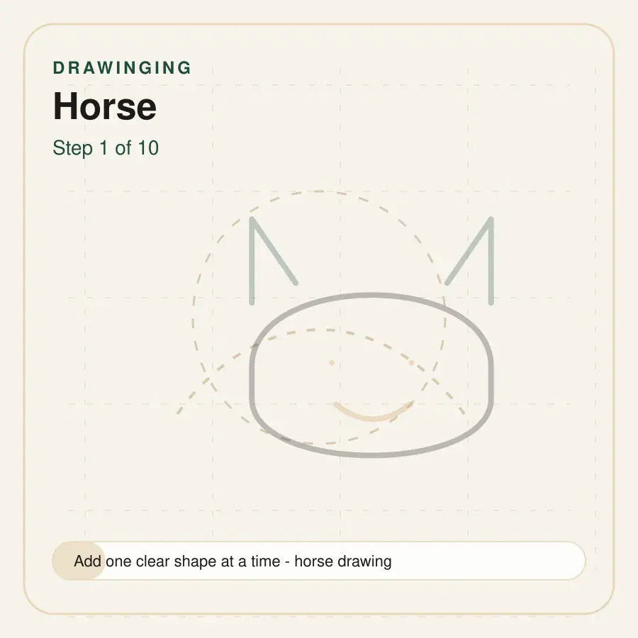 horse drawing step 1