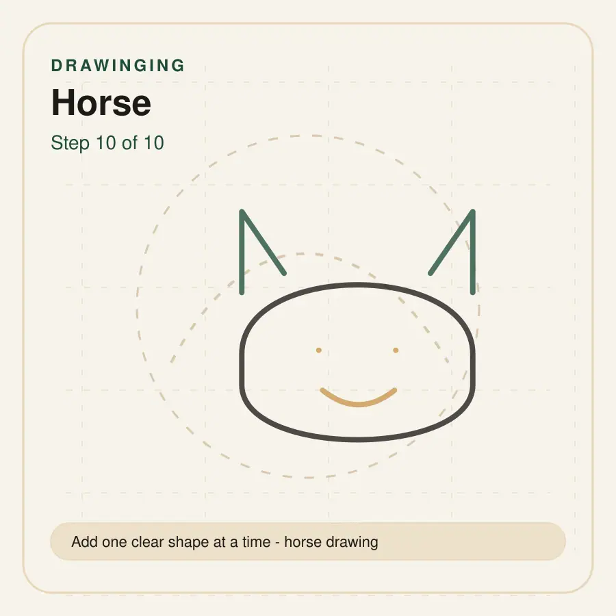 horse drawing step 10