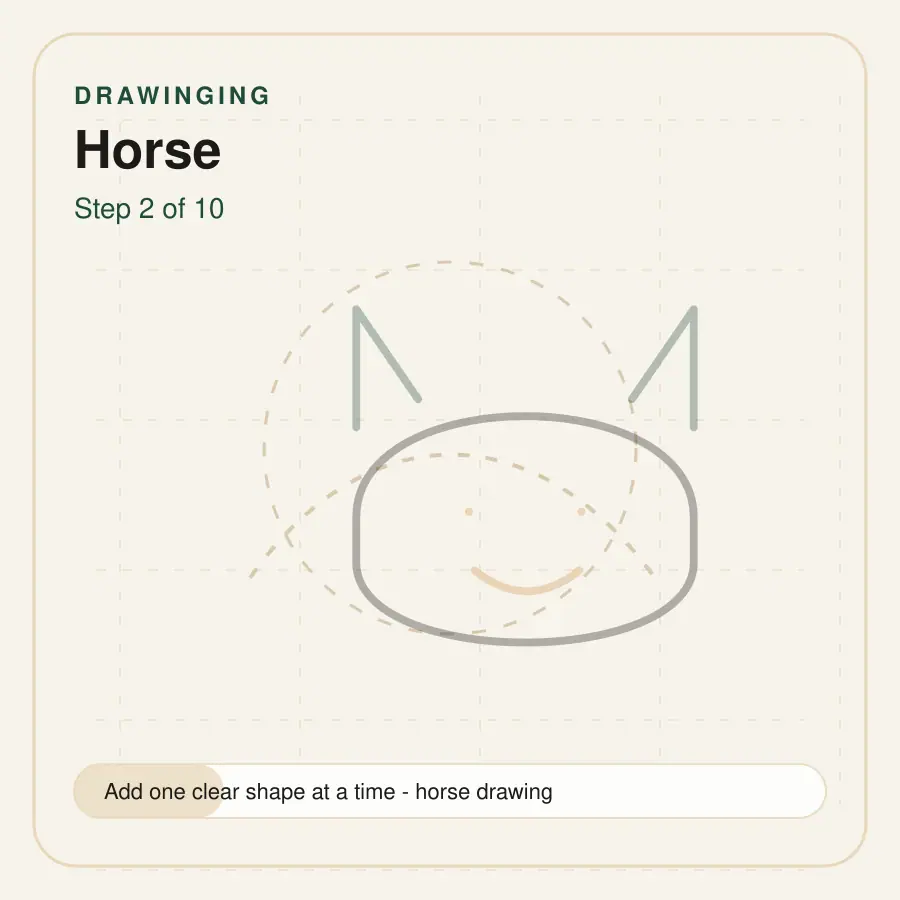 horse drawing step 2