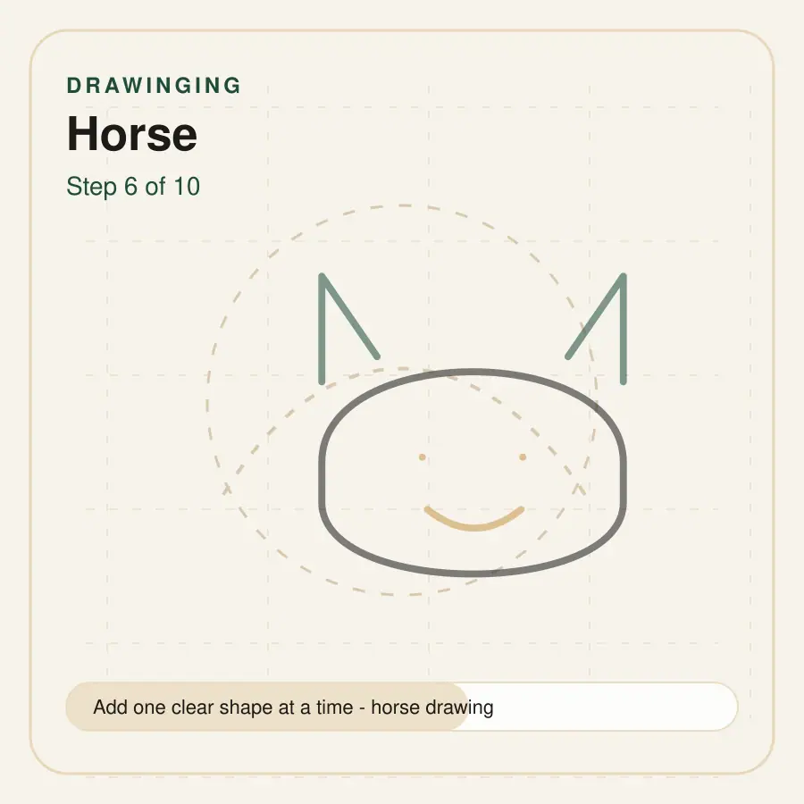 horse drawing step 6