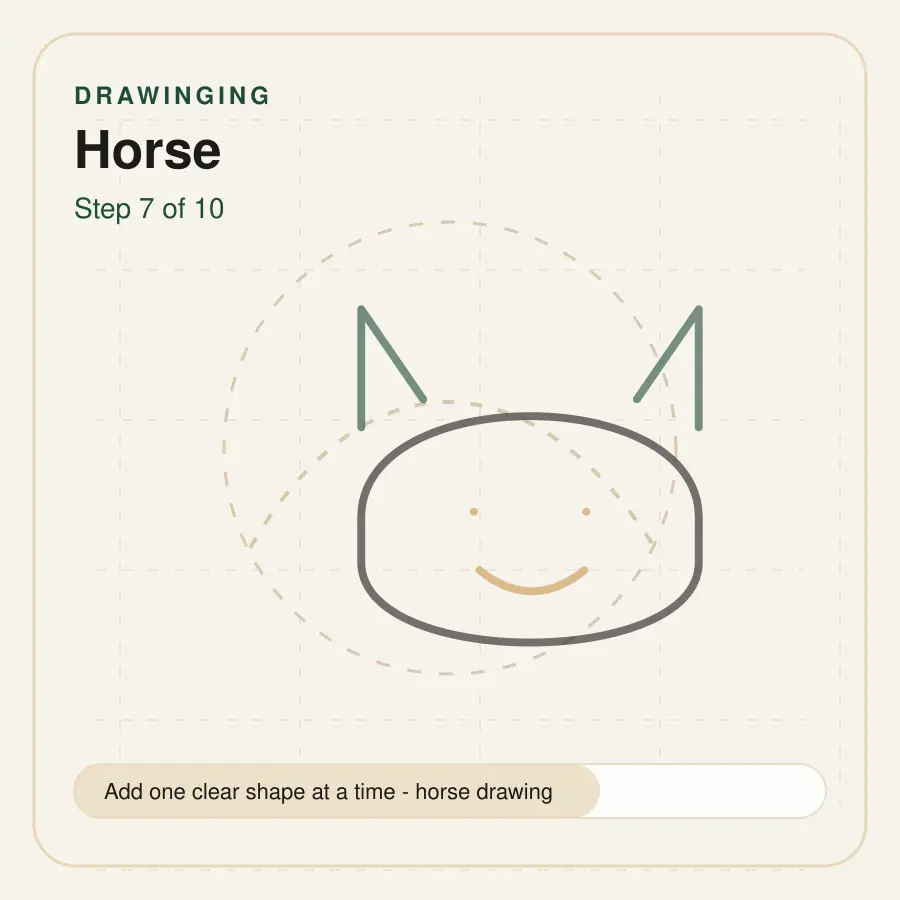 horse drawing step 7