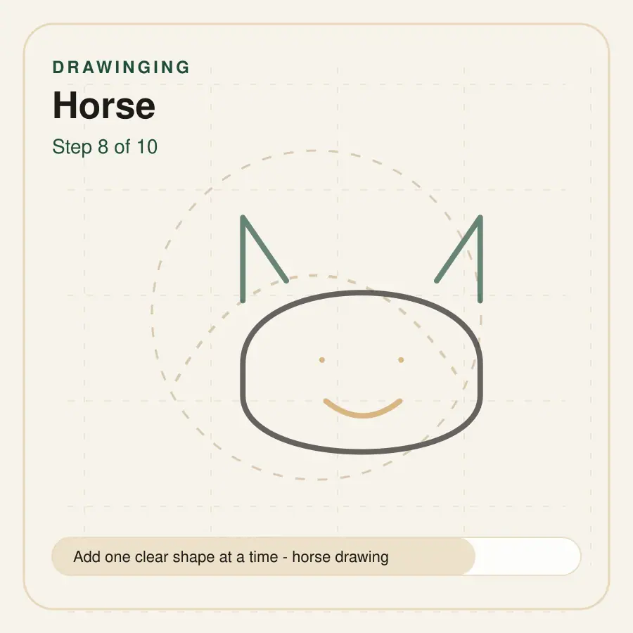horse drawing step 8