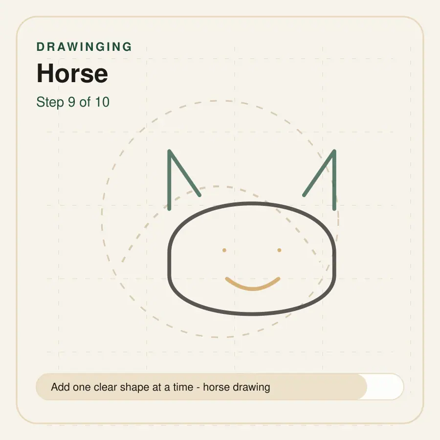 horse drawing step 9