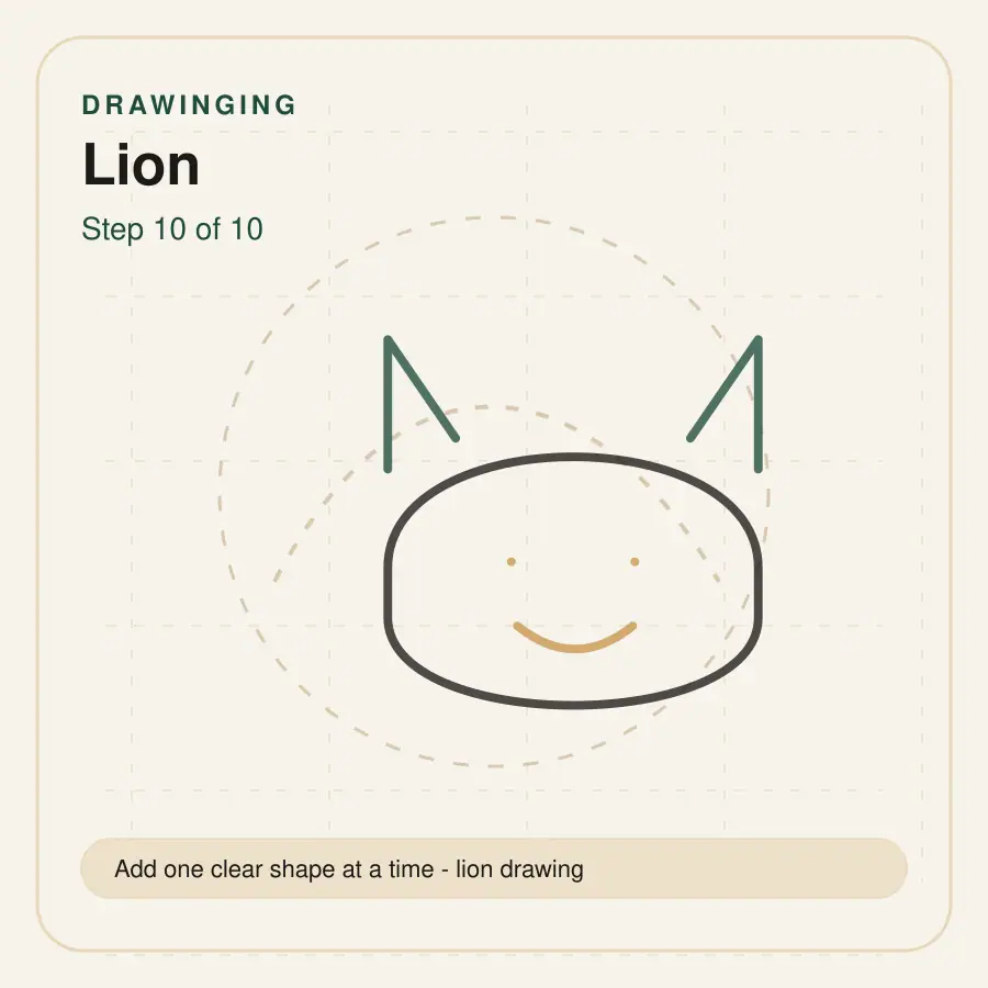 lion drawing step 10