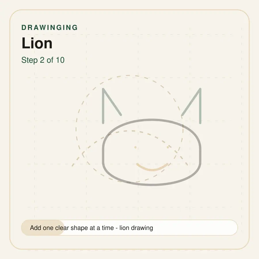 lion drawing step 2