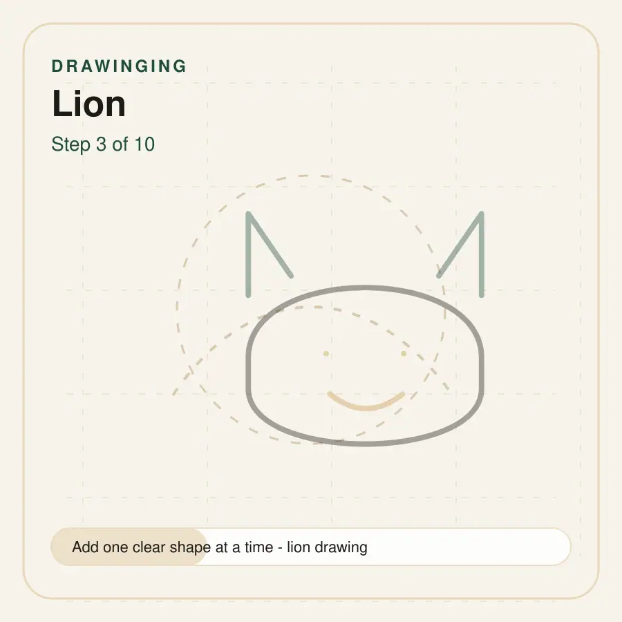 lion drawing step 3