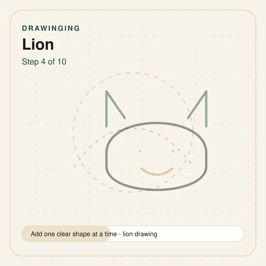 lion drawing step 4
