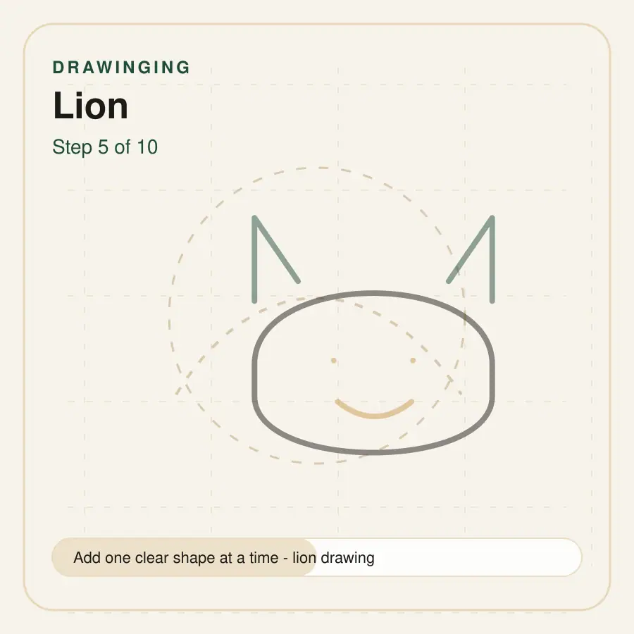lion drawing step 5