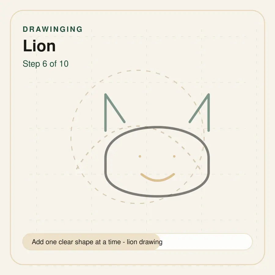 lion drawing step 6