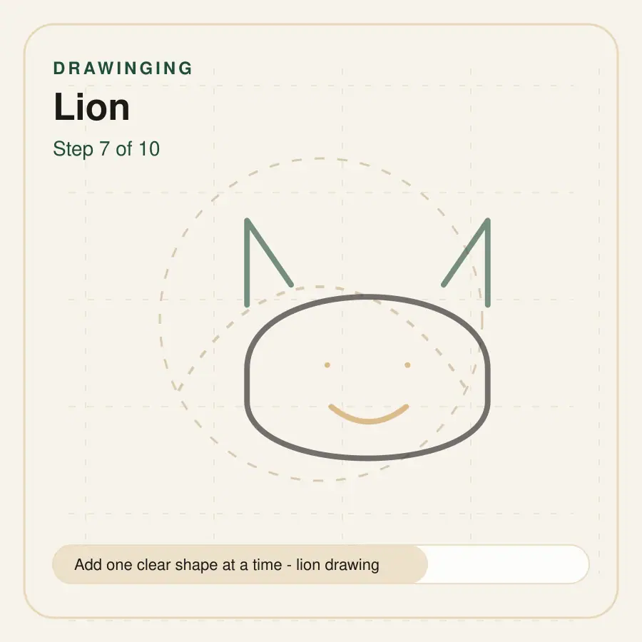 lion drawing step 7