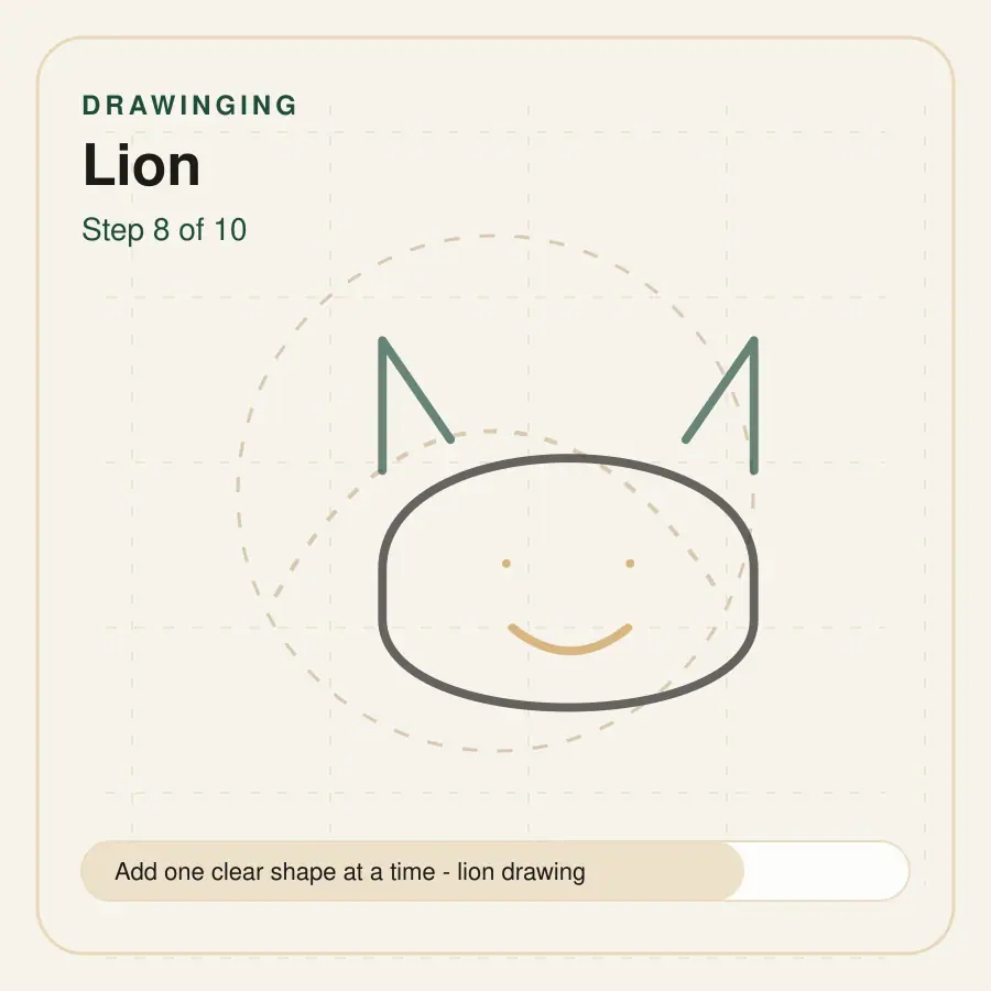 lion drawing step 8