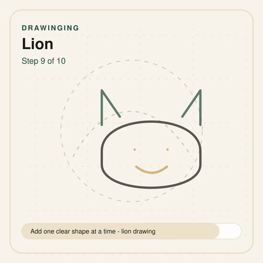 lion drawing step 9