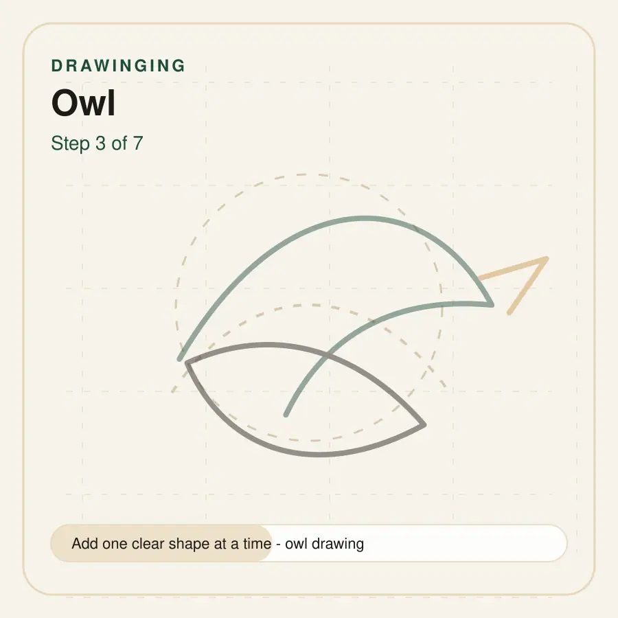 owl drawing step 3