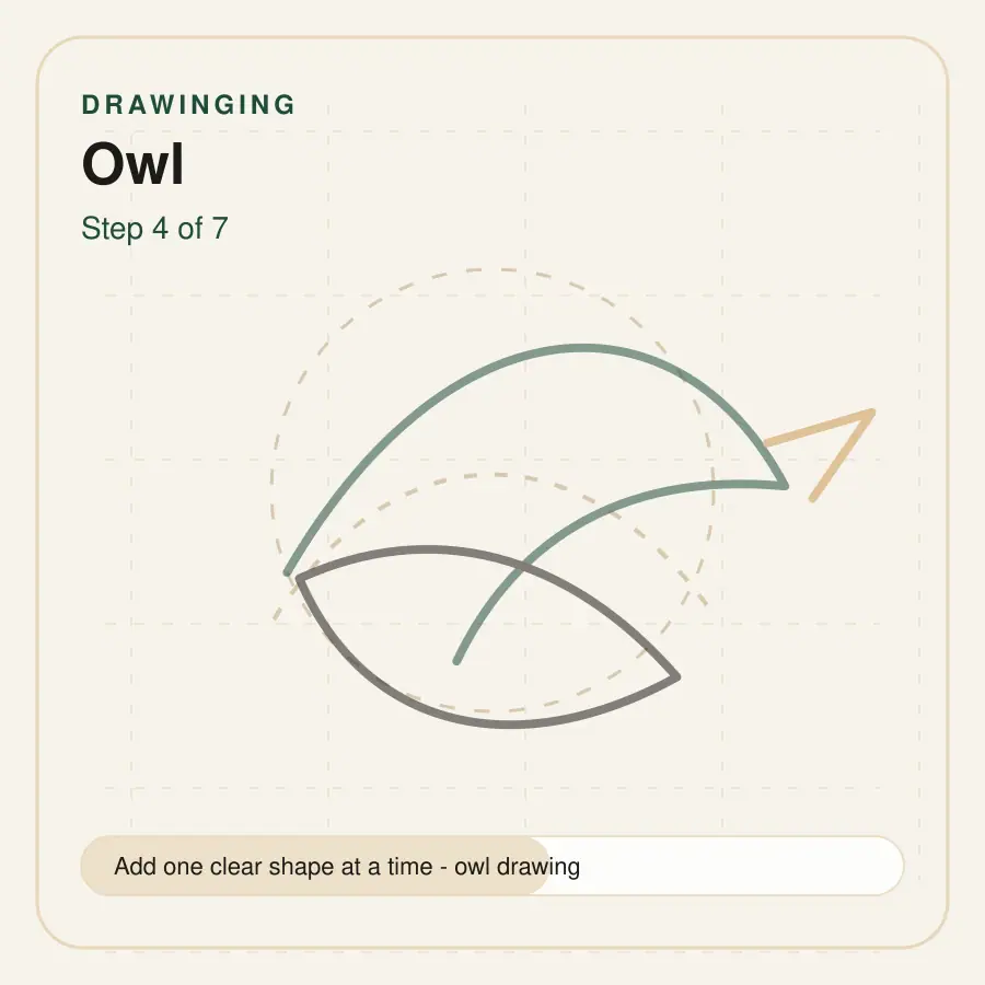 owl drawing step 4