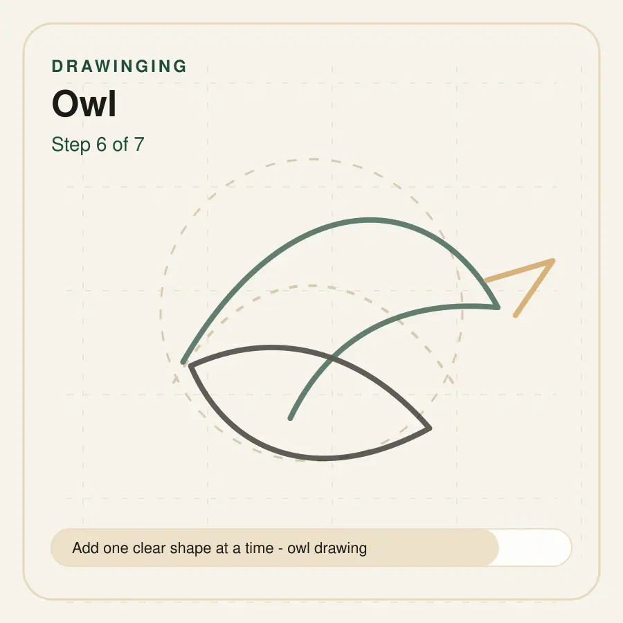 owl drawing step 6