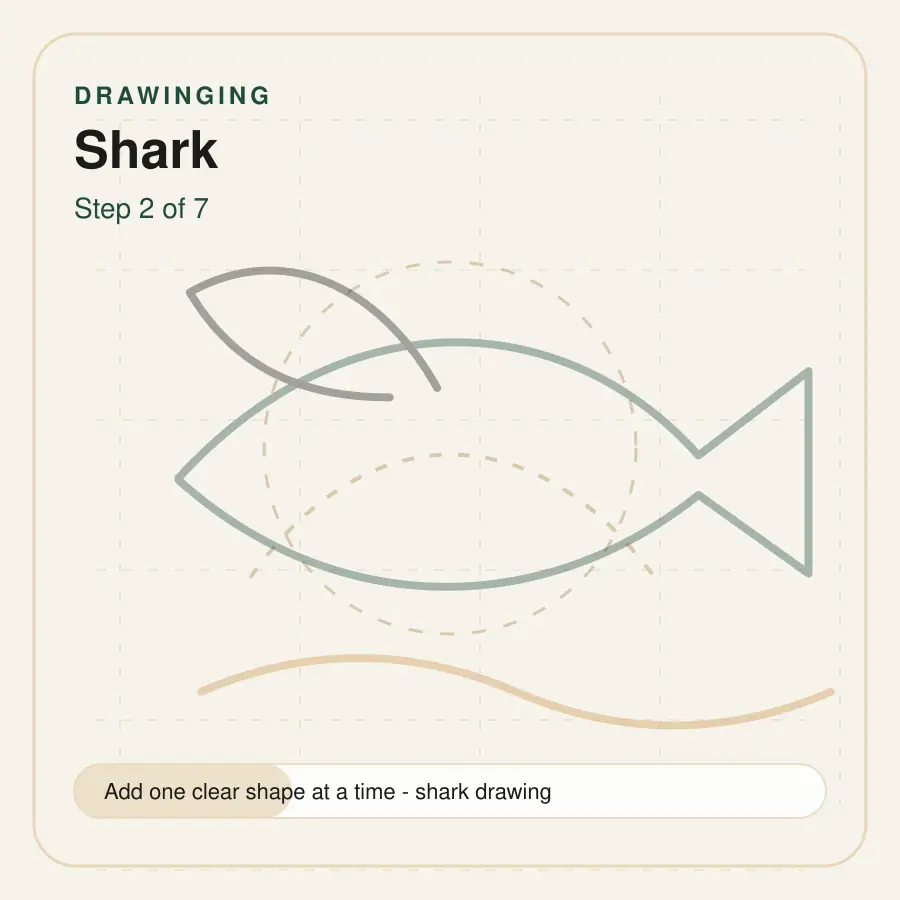 shark drawing step 2