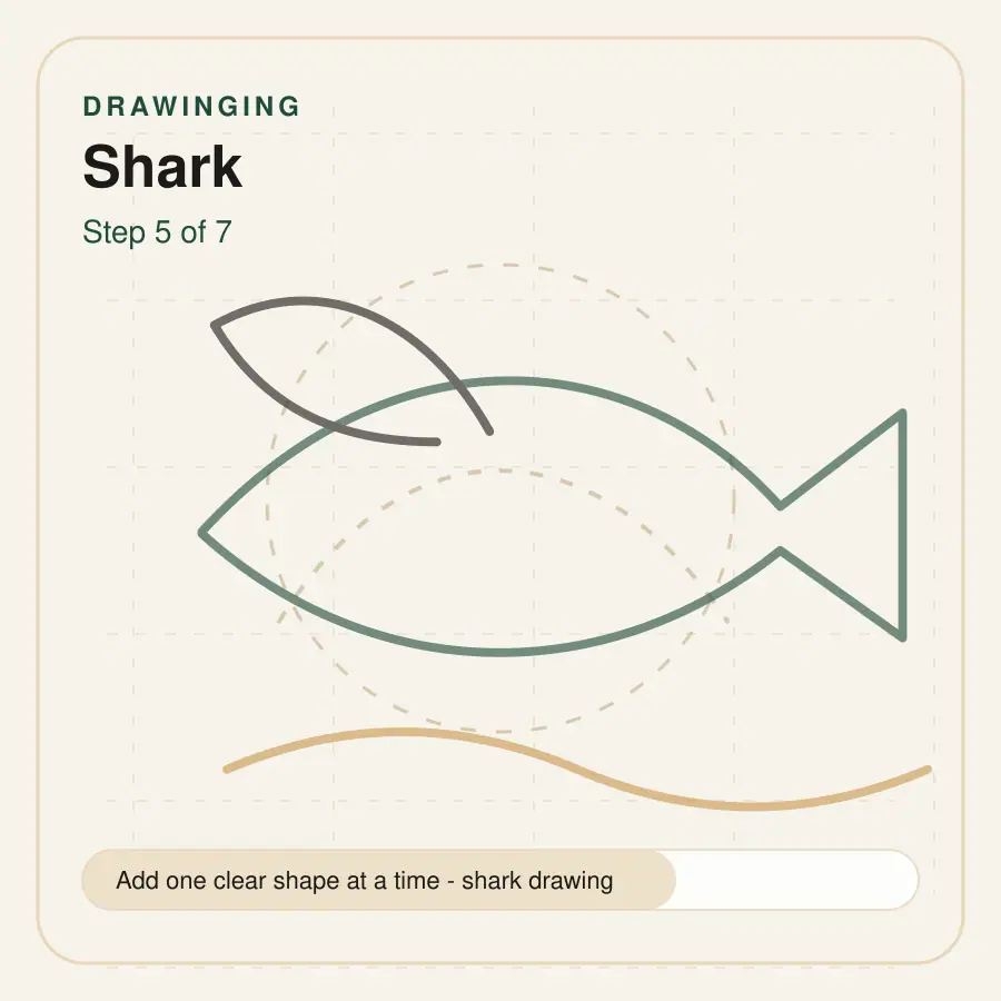shark drawing step 5
